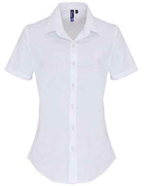 Women´s Stretch Fit Poplin Short Sleeve Cotton Shirt - PW346