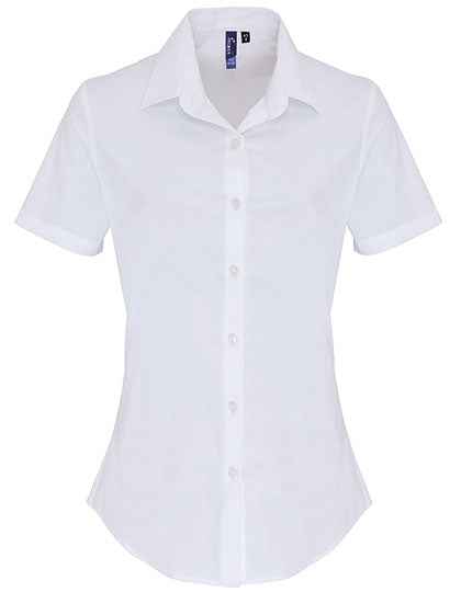 Women´s Stretch Fit Poplin Short Sleeve Cotton Shirt - PW346