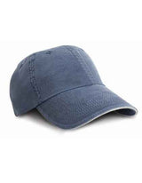 Washed Fine Line Cotton Cap With Sandwich Peak - RH54