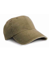 Washed Fine Line Cotton Cap With Sandwich Peak - RH54
