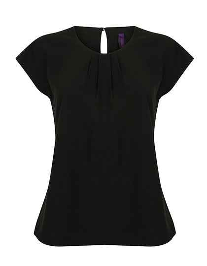 Ladies´ Pleat Front Short Sleeve Blouse - W597