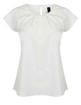 Ladies´ Pleat Front Short Sleeve Blouse - W597