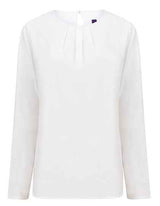 Ladies´ Pleat Front Long Sleeved Blouse - W598