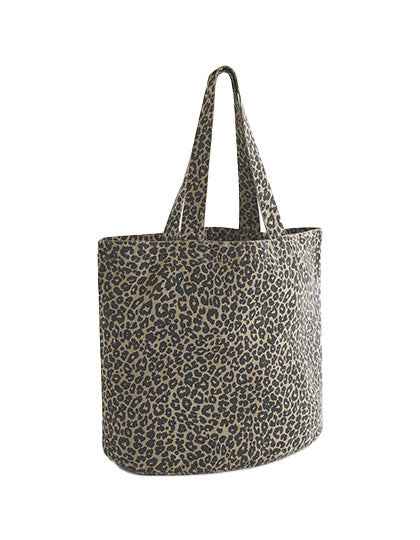 Leopard Print Canvas Shopper - WM335