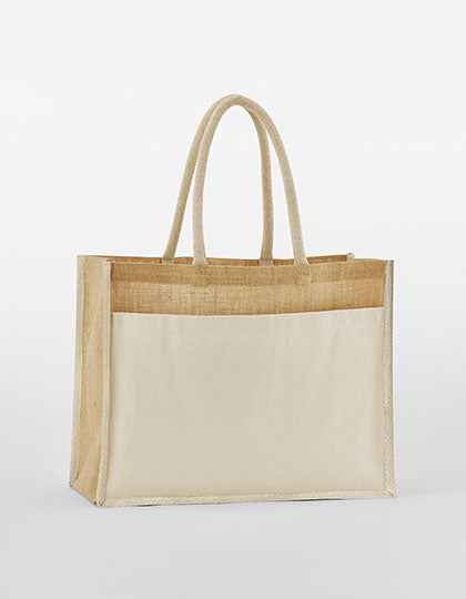 Cotton Pocket Natural Starched Jute Shopper - WM480