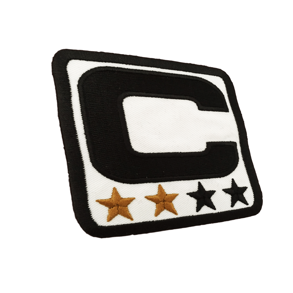 Captainpatch 6.5×6.5cm zum aufnähen – Weiss V1