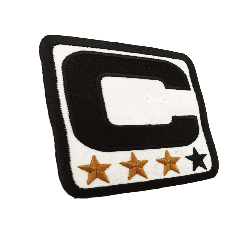 Captainpatch 6.5×6.5cm zum aufnähen – Weiss V1