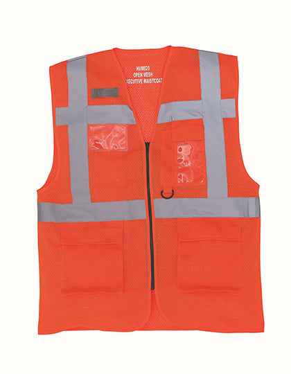Hi-Vis Top Cool Recycled Open Mesh Executive Waistcoat - YK820