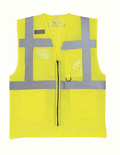 Hi-Vis Top Cool Recycled Open Mesh Executive Waistcoat - YK820