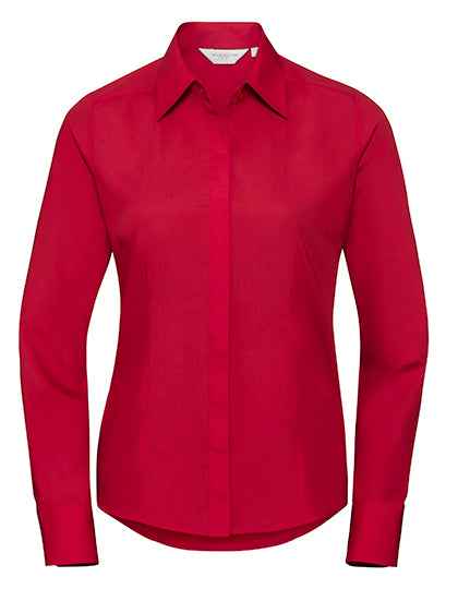 Ladies' Long Sleeve Fitted Polycotton Poplin Shirt - Z924F