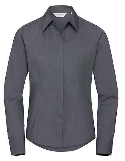 Ladies' Long Sleeve Fitted Polycotton Poplin Shirt - Z924F
