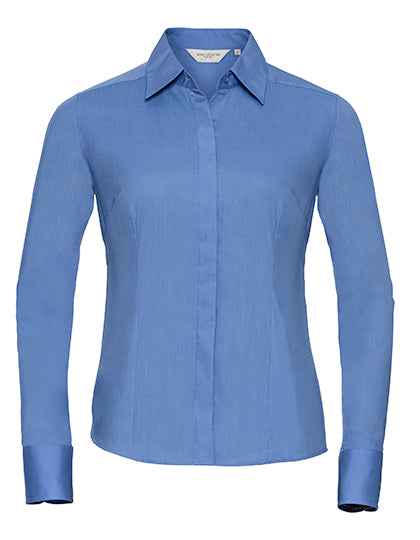 Ladies' Long Sleeve Fitted Polycotton Poplin Shirt - Z924F