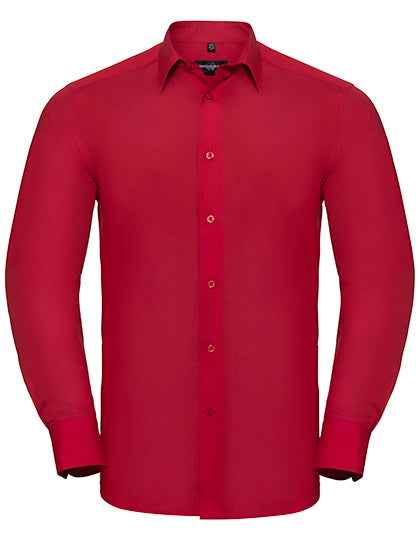 Men's Long Sleeve Tailored Polycotton Poplin Shirt - Z924