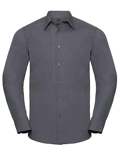 Men's Long Sleeve Tailored Polycotton Poplin Shirt - Z924