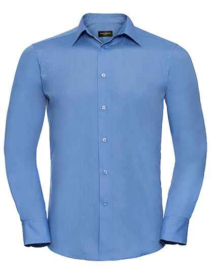 Men's Long Sleeve Tailored Polycotton Poplin Shirt - Z924