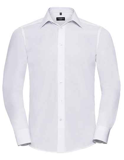 Men's Long Sleeve Tailored Polycotton Poplin Shirt - Z924