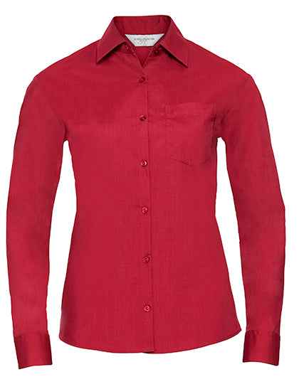 Ladies' Long Sleeve Classic Polycotton Poplin Shirt - Z934F