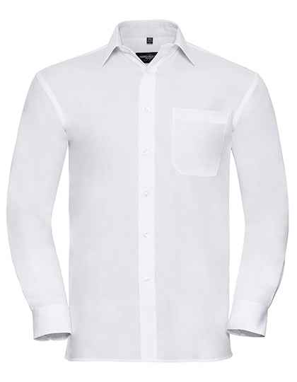 Men's Long Sleeve Classic Pure Cotton Poplin Shirt - Z936