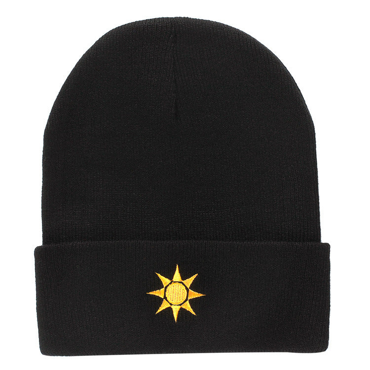 Hip Hop Wollmütze mit Wetter-Stickerei - Kreative Strickmütze